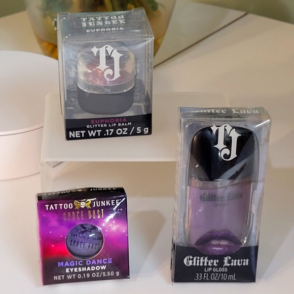 3PC TATTOO JUNKEE BUNDLE. Magic dance Glitter Lava Euphoria ALL PURPLE GLITTER - Picture 2 of 11